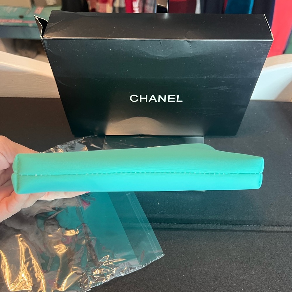Chanel Teal Cosmetic Pouch - Picture 6 of 9